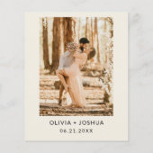 Gelukkig altijd na huwelijksfeest beige minimalist flyer (Achterkant)