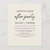 Gelukkig altijd na huwelijksfeest beige minimalist flyer (Voorkant)