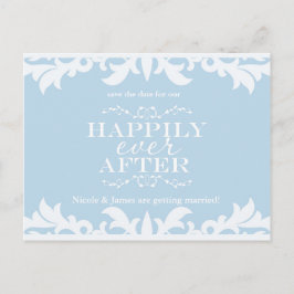 Gelukkig altijd na Verhaalboek Opslagdatum Postkaa Aankondigingskaart