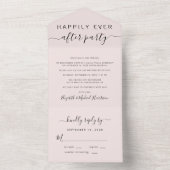 Gelukkig altijd Pink Bruiloftsreceptie All In One Uitnodiging (Binnen)