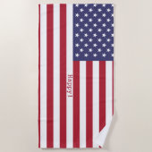 Gelukkig! Amerikaanse vlag op 4 juli van Verenigde Strandlaken (Voorkant)