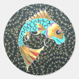 Gelukkig amulet goed fortuin symbool ronde sticker