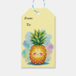 Gelukkig Ananas Cadeaubijschrift Cadeaulabel