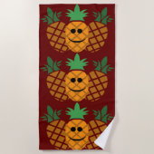 Gelukkig Ananas Ontwerp - Strand Handdoek (Voorkant)