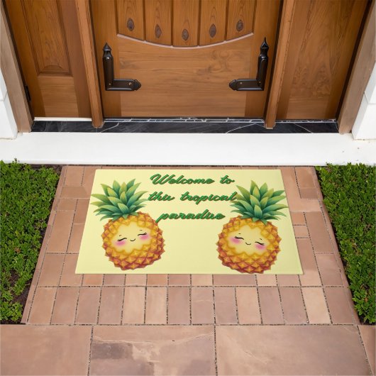Gelukkig Ananas Welkomstmat Deurmat (Buiten)