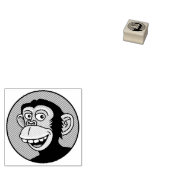 Gelukkig Apen Houten Stempel (Gestempeld)