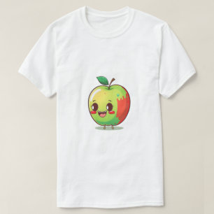 Gelukkig Apple T-shirt Mooie Cartoon Fruit Grafi
