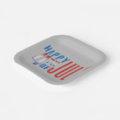 Gelukkig artikel van Shimmer Word Art van 4 juli Papieren Bordje (Gebogen)