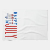 Gelukkig artikel van Shimmer Word Art van 4 juli Theedoek (Horizontaal)