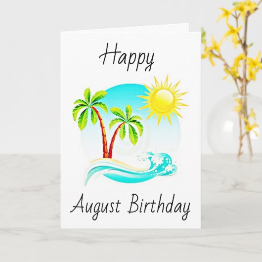 GELUKKIG ***AUGUSTUS VERJAARDAG*** VOOR STRANDLIEF KAART (Gele Bloem)