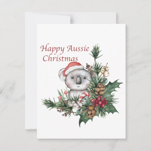 Gelukkig Australisch Kerstkaart met Koala (Voorkant)
