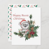 Gelukkig Australisch Kerstkaart met Koala (Voorkant / Achterkant)