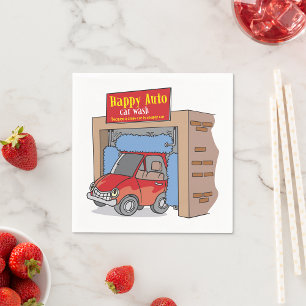 Gelukkig Auto Car Wash Papieren servetten
