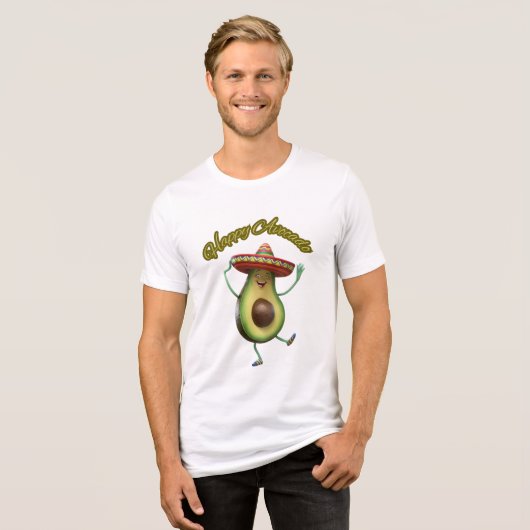 gelukkig avocado Tri-Blend shirt (Voorkant volledig)