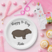Gelukkig B-day Hippopotamus Afrikaans dier Papieren Bordje (Feest)