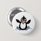 gelukkig baby pinguïn ronde button 5,7 cm (Voorkant /achterkant)
