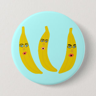 Gelukkig Bananen Trio Whimsical Ronde Button 7,6 Cm