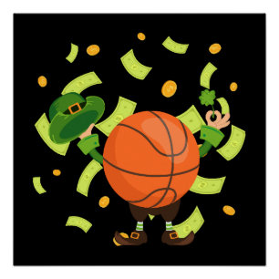 Gelukkig basketbal gelukkige Patrick's dag Perfect Poster