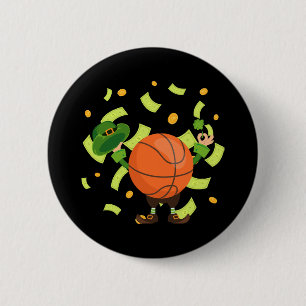 Gelukkig basketbal gelukkige Patrick's dag Ronde Button 5,7 Cm