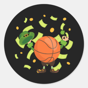 Gelukkig basketbal gelukkige Patrick's dag Ronde Sticker