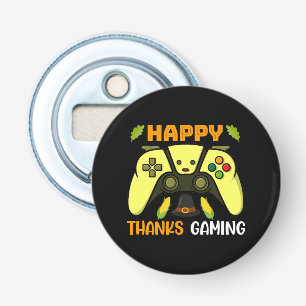 Gelukkig Bedankt Gamen Grappig Button Flesopener