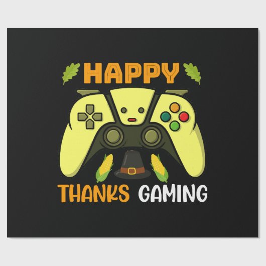 Gelukkig Bedankt Gamen Grappig Cadeaupapier (Vlak)