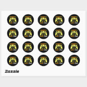 Gelukkig Bedankt Gamen Grappig Ronde Sticker (Vel)