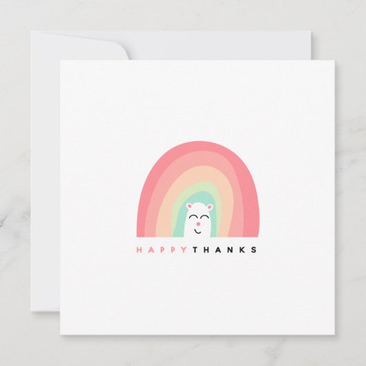 Gelukkig Bedankt Schattig Regenboog Dier Persoonli (Voorkant)