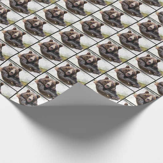 Gelukkig Beer Cadeaupapier (Hoek)