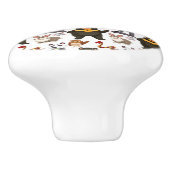 Gelukkig Beer en vrienden Keramische Knop (Zijkant)