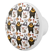 Gelukkig Beer en vrienden Keramische Knop (Rechts)