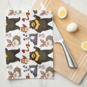 Gelukkig Beer en vrienden Theedoek (Quarter Fold)