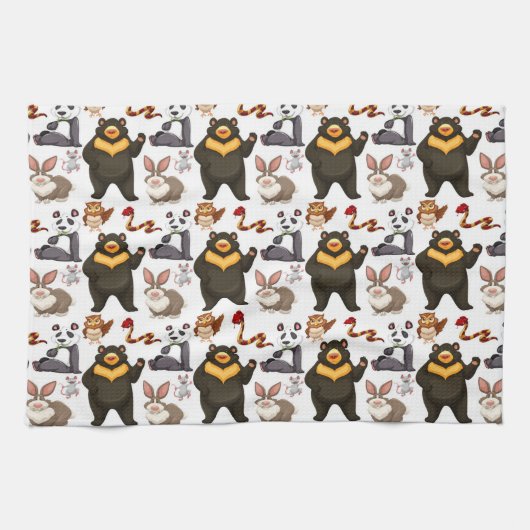 Gelukkig Beer en vrienden Theedoek (Horizontaal)