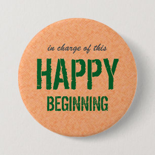 Gelukkig begin ronde button 7,6 cm