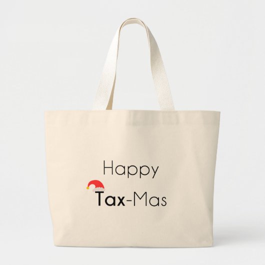Gelukkig belastingfeest grote tote bag (Voorkant)