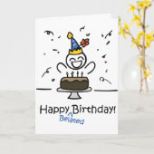 Gelukkig Belated Birthday! Kaart (Gele Bloem)