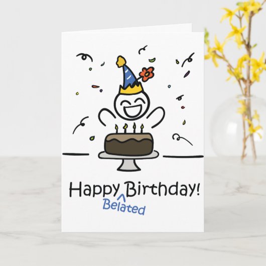 Gelukkig Belated Birthday! Kaart (Gele Bloem)