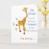 Gelukkig Belated Birthday! Kaart (Gele Bloem)