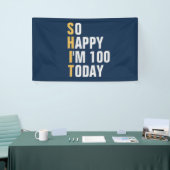 Gelukkig ben ik 100 100e verjaardagsbanner / achte spandoek (Beurs)