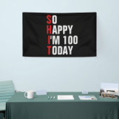 Gelukkig ben ik 100 100e verjaardagsbanner / achte spandoek (Beurs)