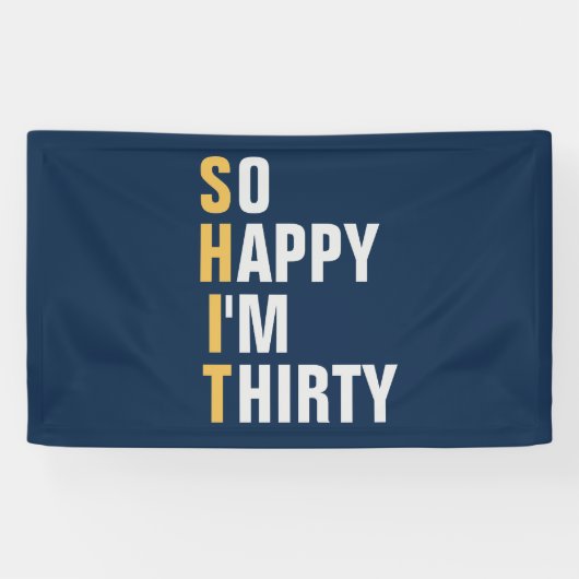 Gelukkig ben ik 30 30e verjaardag banner/achtergro spandoek (Horizontaal)