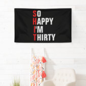 Gelukkig ben ik 30 30e verjaardag banner/achtergro spandoek (Insitu)