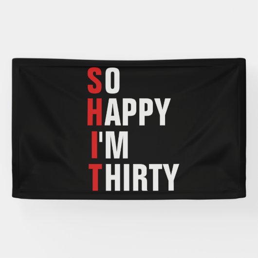 Gelukkig ben ik 30 30e verjaardag banner/achtergro spandoek (Horizontaal)