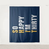 Gelukkig ben ik 30 30e verjaardagsbanner wandkleed (Voorkant)