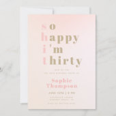 Gelukkig ben ik 30 grappige roze 30e verjaardag kaart (Voorkant)