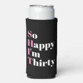 Gelukkig ben ik 30e verjaardag. seltzer blikjeskoeler (Seltzer Voorkant)