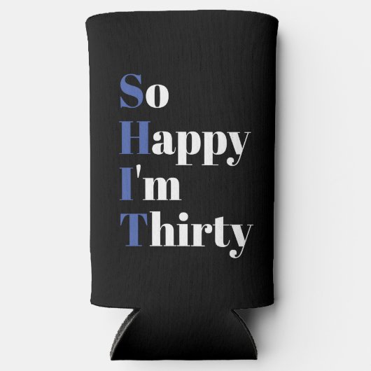 Gelukkig ben ik 30e verjaardag Seltzer Ca Seltzer Blikjeskoeler (Voorkant)