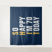 Gelukkig ben ik 70 70ste verjaardagsbanner wandkleed (Voorkant)