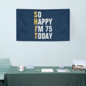 Gelukkig ben ik 75 75e verjaardagsbanner / achterg spandoek (Beurs)