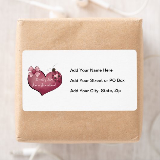 Gelukkig ben ik een oma cadeau etiket (Insitu)